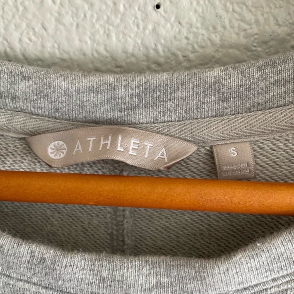 Athleta Women’s Embrace Tie Sweatshirt Dress Size Small Gray Cotton - Picture 8 of 12